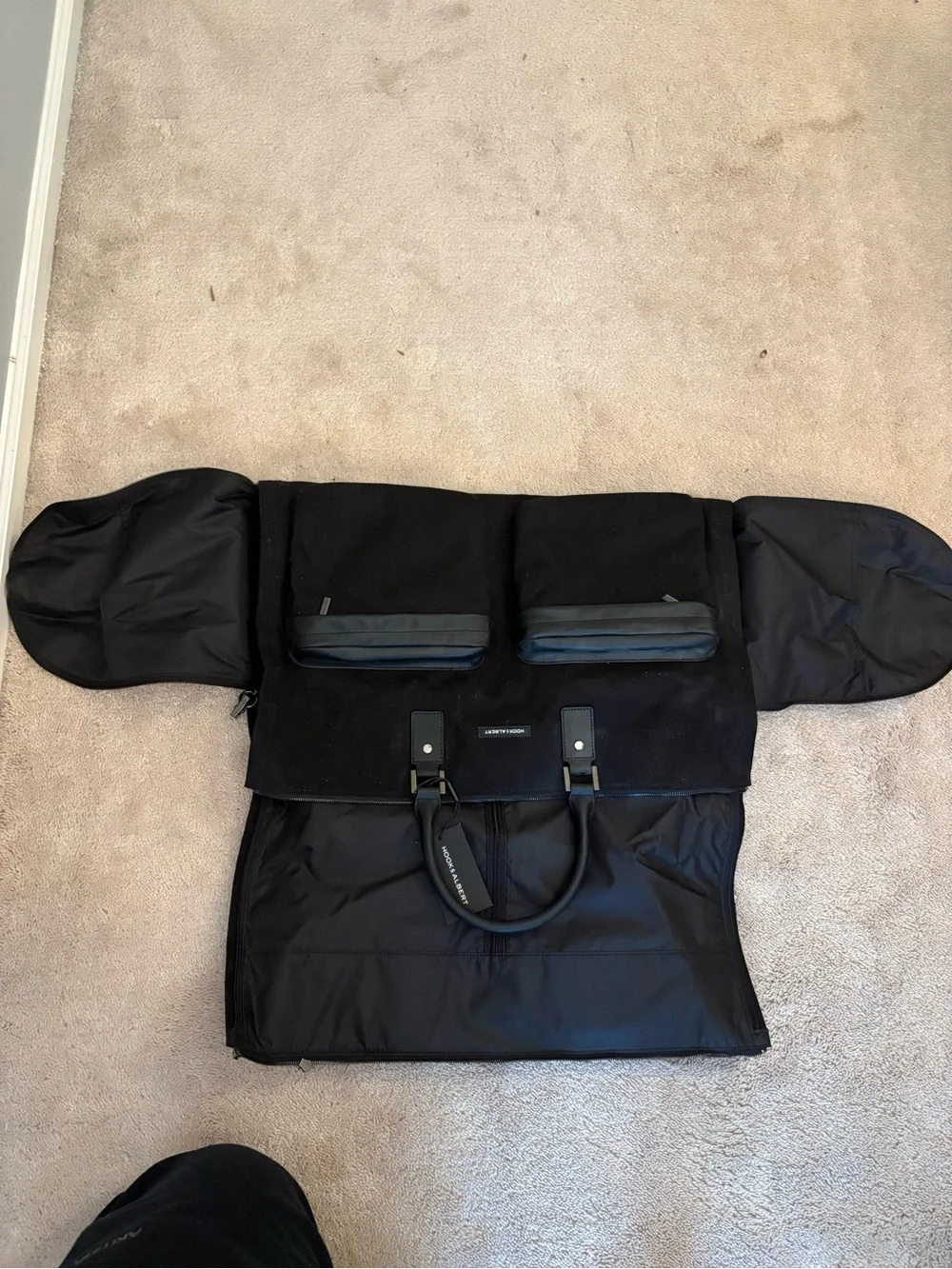 Black Men's Dual-Pocket Briefcase